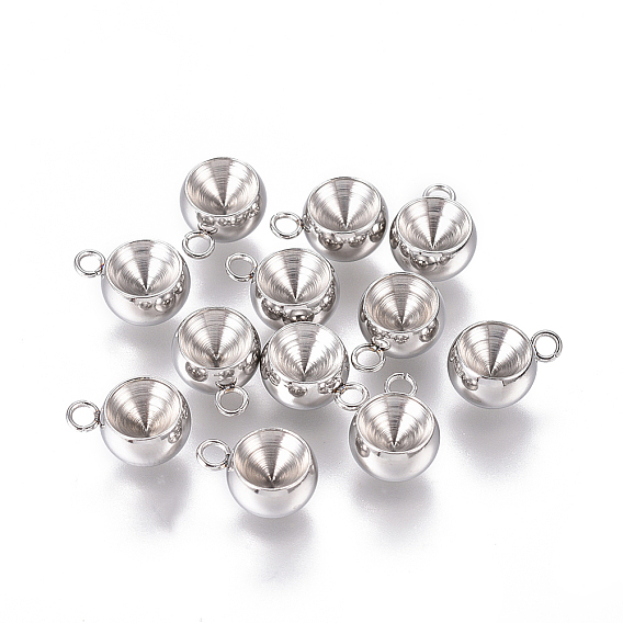 201 Настройки горный хрусталь из нержавеющей стали кулон, круглые