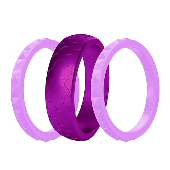 3шт. наборные силиконовые кольца для пальцев с камнями по знаку зодиака, обручальное кольцо с рыбьей чешуей и ромбовидным узором для женщин