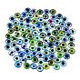 Printed Transparent Glass Cabochons, Half Round with Eye Pattern