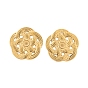 Ion Plating(IP) 304 Stainless Steel Stud Earring Findings, Cabochon Settings, Flower