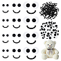 120Pcs 3 Styles Mouth Felt Crafts, with 120 Pairs Eye Felt Cabochons