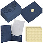 20Pcs Blank Paper Envelopes, Rectangle, with 20 Bags Paper Laser-Cut Invitation Envelope with Insert Cards and 1 Sheet Picture Stickers