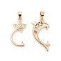 Латунные микро проложить четкие кубического циркония подвески поручительств, дельфин/клевер