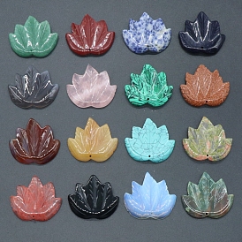 Gemstone Autumn Maple Leaf Pendants, Leaf Charms