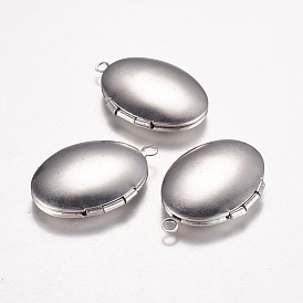 316 inoxydable pendentifs médaillon en acier, cadre de photo charmant pour colliers, ovale
