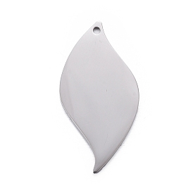 304 Stainless Steel Pendants, Stamping Blank Tag, Leaf
