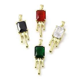 Кулон из циркония, прямоугольные, стойки покрытие, прочное покрытие, без кадмия и без свинца, реальный 18 k позолоченный