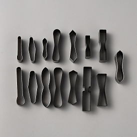 15шт. набор шаблонов для резки из высокоуглеродистой стали, язычок для съемника молнии из кожи стальная линейка, с пластиковой коробке