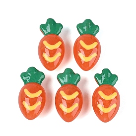 Акриловые бусины, имитирующие желеобразную текстуру, морковь, с эмалью