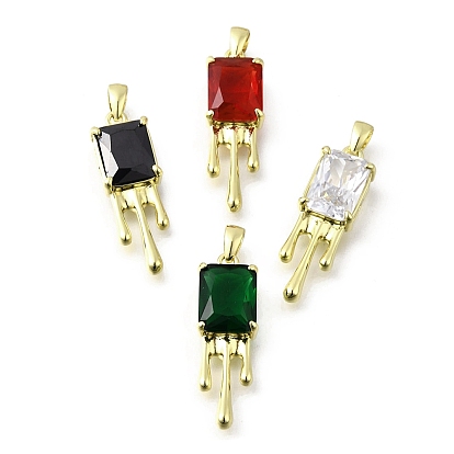 Кулон из циркония, прямоугольные, стойки покрытие, прочное покрытие, без кадмия и без свинца, реальный 18 k позолоченный