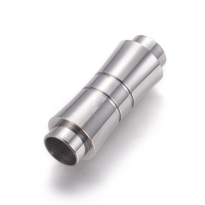 304 Stainless Steel Magnetic Clasps with Glue-in Ends, Column