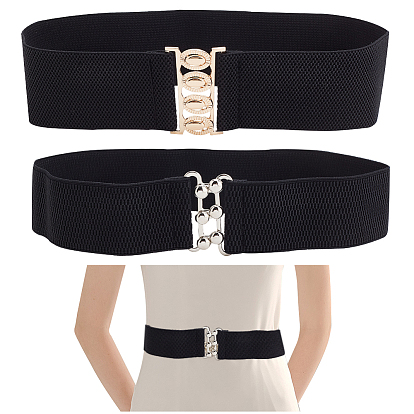 2шт 2 стили полиэстер эластичные корсетные ремни, поясной ремень с застежками из цинкового сплава для женщин и девочек