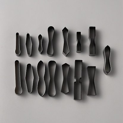 15шт. набор шаблонов для резки из высокоуглеродистой стали, язычок для съемника молнии из кожи стальная линейка, с пластиковой коробке