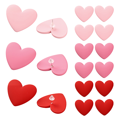 9 пары 3 цветные акриловые серьги-гвоздики, сердце, с s 925 штырями стерлингового серебра