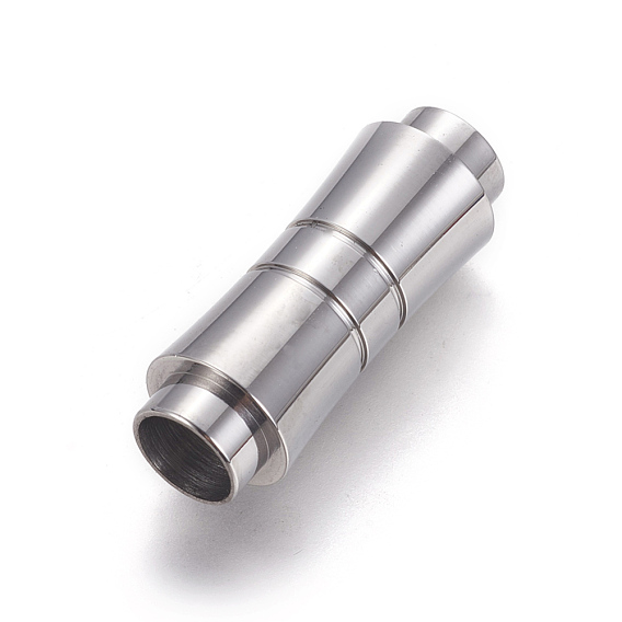 304 Stainless Steel Magnetic Clasps with Glue-in Ends, Column