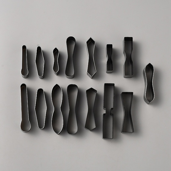 15шт. набор шаблонов для резки из высокоуглеродистой стали, язычок для съемника молнии из кожи стальная линейка, с пластиковой коробке