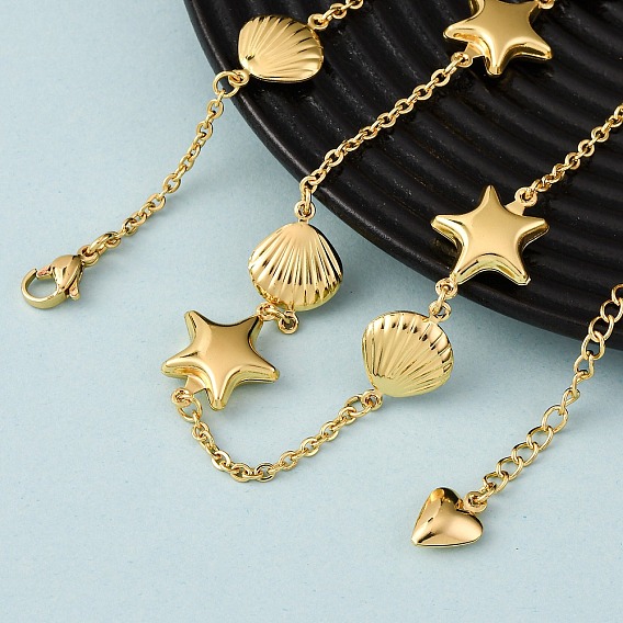 304 Женские ожерелья-цепочки в форме звезд и ракушек из нержавеющей стали