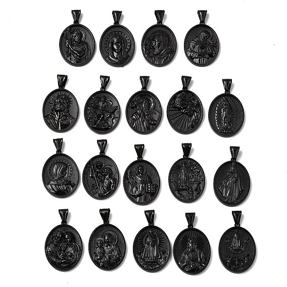 304 подвески из нержавеющей стали, ионное покрытие (ip), религиозный овал