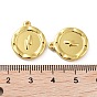 Ion Plating(IP) 304 Stainless Steel Pendants, Flat Round with Star/Moon/Heart/Lightning Bolt Charm, Real 18K Gold Plated