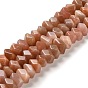 Natural Sunstone Beads Strands, Faceted, Nuggets