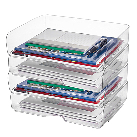 Прозрачный пластиковый настольный ящик для хранения файлов, прямоугольные