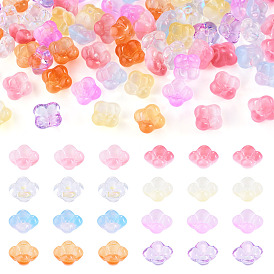 80 pcs 8 styles perles de verre, fleur
