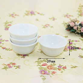 Mini Porcelain Bowls, for Dollhouse Accessories, Pretending Prop Decorations