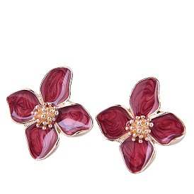 Chic Petal Earrings for Sweet and Elegant Office Look - 0550