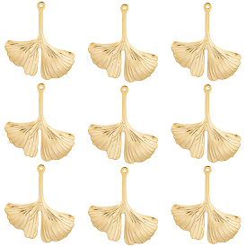 40 шт. 201 подвески из нержавеющей стали, гинкго лист