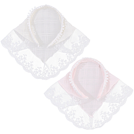 2 шт. 2 цвета пасторальный стиль полиэстер кружевная ткань резинки для волос, резинки для волос для женщин девочек