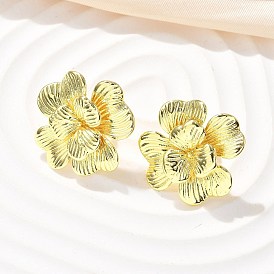 Латунь серьги, цветок