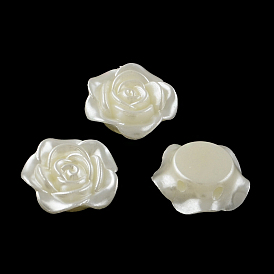 Flower ABS Plastic Imitation Pearl Multi-Strand Links, 18.5x19x7mm, Hole: 1.5mm