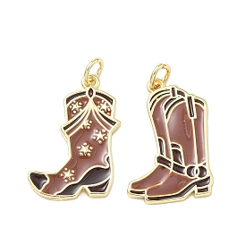 Латунные подвески, сапоги прелести, с эмалью, без кадмия и без свинца, стойки покрытие, долговечный, реальный 18 k позолоченный, с целью перехода в кольце