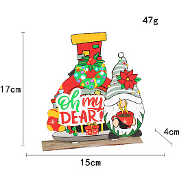 Christmas Wreath with Santa Claus Wooden Display Decorations, for Christmas Party Gift Home Decoration