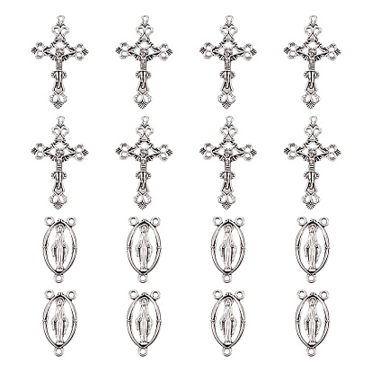 Четки поперечные и центр наборы для четки ожерелье из бисера решений, сплав крест распятие подвески и девственные ссылки, на Пасху