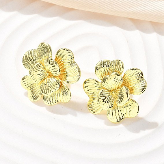 Латунь серьги, цветок