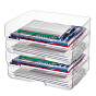 Прозрачный пластиковый настольный ящик для хранения файлов, прямоугольные