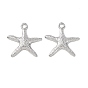 Сплавочные подвески тибетского стиля, без свинца и без кадмия, морская звезда / морские звезды, 19.5x19x2 мм, отверстие : 2 мм