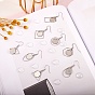 Dangle Earrings DIY Making Kit, Including 304 Stainless Steel Earring Hooks with Flat Round Tray, Transparent Glass Cabochons, Plastic Ear Nuts