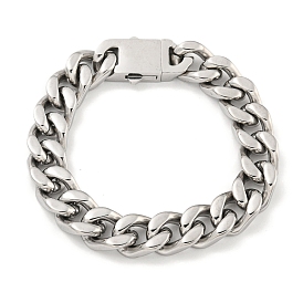 201 Stainless Steel Cuban Link Chain Bracelets for Women and Men