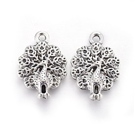 Tibetan Style Zinc Alloy Pendants, Peacock