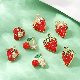 Серьги-гвоздики из латунного микро-паве, с эмалью, стойки покрытие, прочное покрытие, без кадмия и без свинца, реальный 18 k позолоченный