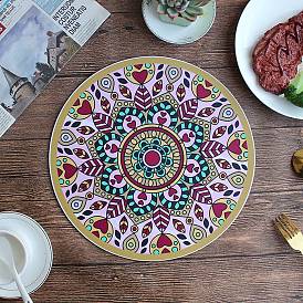 Rubber Placemats, Mandala Pattern Coaster, Round