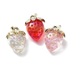 Прозрачные акриловые подвески, клубника прелести