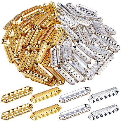 100шт. 2 цвета сплав кристалл стразы распорки, овальные