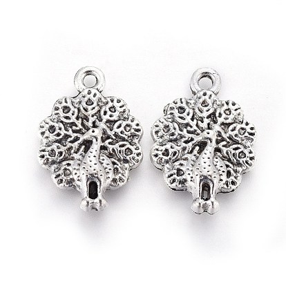 Tibetan Style Zinc Alloy Pendants, Peacock