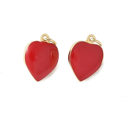 Латунь эмаль прелести, с целью перехода в кольце, стойки покрытие, долговечный, без кадмия и без свинца, сердце прелести, реальный 18 k позолоченный