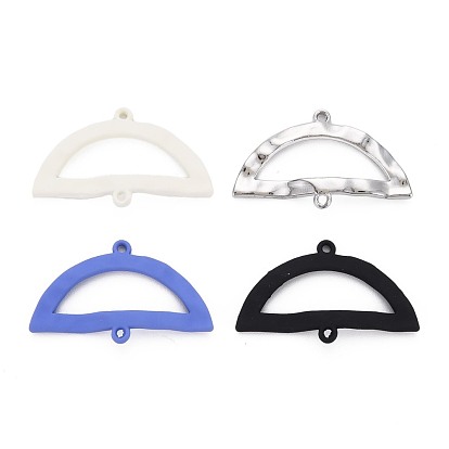 Rack Plating Spray Painted Alloy Links Connectors, Cadmium Free & Lead Free, Half Oval