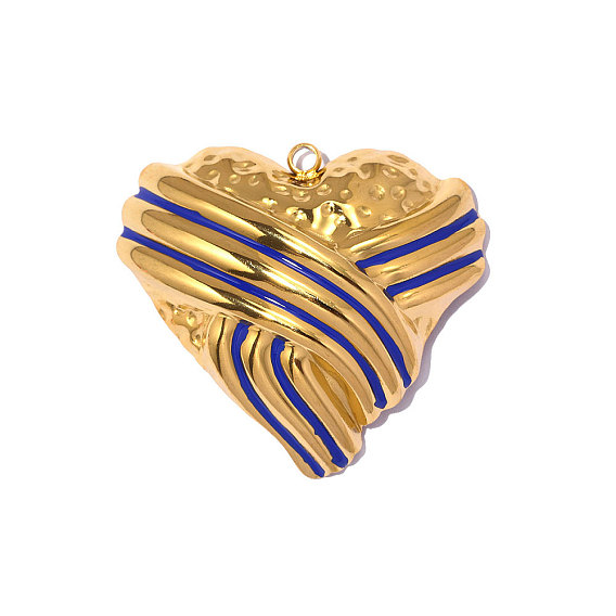 304 нержавеющей стальной эмали подвески, шарма сердца, реальный 18 k позолоченный, ионное покрытие (ip), долговечный