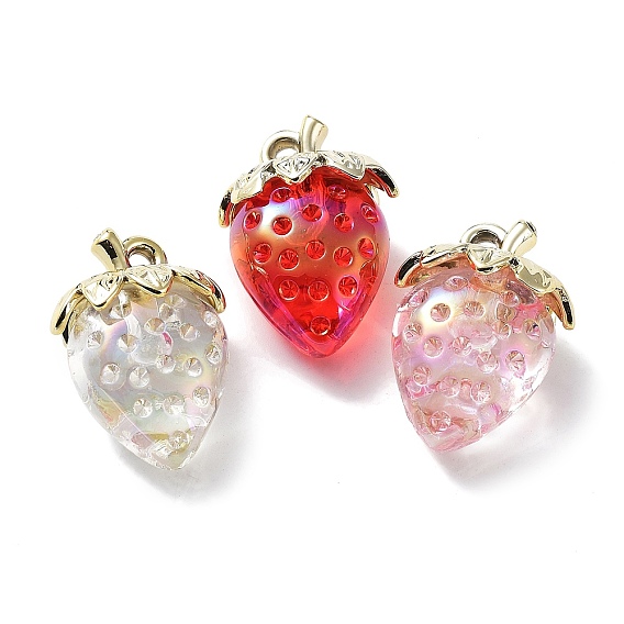 Прозрачные акриловые подвески, клубника прелести